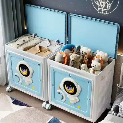 Foldable Multi Purpose Storage Box with Wheels and Large Capacity Organizer